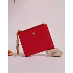 [롯데백화점]닥스 액세서리 [쇼핑백동봉][LOUIS DD] 레드 로고패턴 소가죽 반지갑 DCWA2E527R2