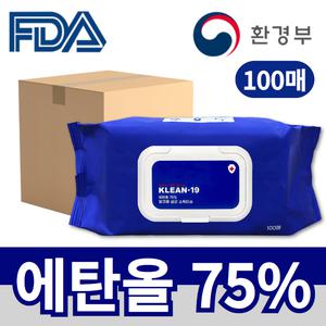 클림 알코올 에탄올 75% 살균 소독 세정 제균 소독티슈 100매 30개