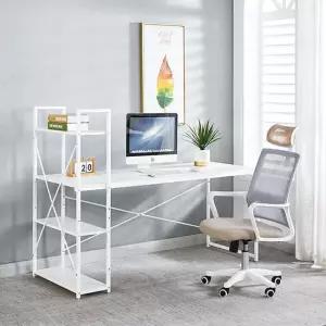 멀티 H자형 컴퓨터 책상 수납 데스크 화이트 테이블 1200