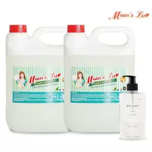 맘스럽 주방세제 4LX2개+펌프용기 대용량 저자극 라임향 과일야채세척