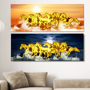 돈을부르는 황금 말그림 와이드 합격 승진 출세 풍수 캔버스 액자 사무실 인테리어 개업선물