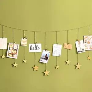 [텐바이텐]벽 사진걸이 폴라로이드 사진집게 별 우드 포토행거