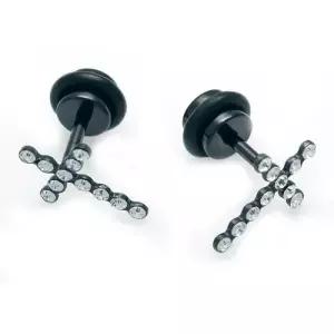 TEP-580 티타늄 십자가 피어싱 귀걸이 무료배송 평생AS