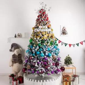 [텐바이텐]크리스마스 스노우 트리 풀세트 LED트윙클레인보우 250cm 단면