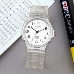 카시오 MQ-24S-7B 저소음 투명 클리어 수험생 수능 공용 우레탄 시계 a
