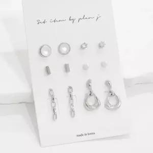 /옷자락 여자 패션 진주 클립체인 귀걸이 세트