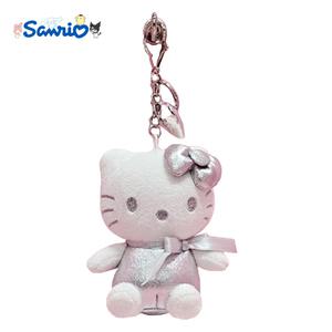 산리오 헬로키티 실버하트 가방고리 인형 13cm 애착 동물 고양이