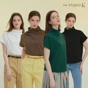 [THE STUDIO K] 드레이프 카울넥 풀오버 티블라우스 4종