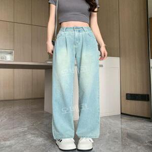 여자텐셀청바지 워싱 데님 L 항공발송 블루 하의 얇은 여름코디 데일리