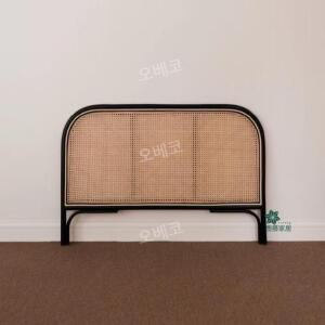 라탄침대헤드보드 원목 머리판 폭1.5m 침실 북유럽 감성 인테리어 싱글