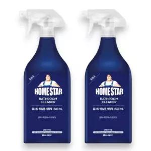엘지생활건강 홈스타 욕실용 세정제 500ml 2개 화장실 변기 물때 찌든때 악취제거 사과향