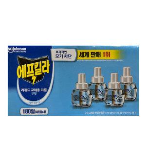 에프킬라 리퀴드 무향 리필 45일 x 4개 모기약/