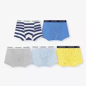 유니프랜드 레오 드로즈 5매입 남아 무형광 키즈 유아 주니어 사각팬티