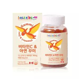 [소비기한: 27.04.24] 아이클키즈 비타민C & 아연 60 꾸미 (30일분) 어린이 영양제 키즈 유아 아기 비타민