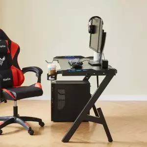 [텐바이텐]LED 컴퓨터책상  게이밍 책상 조립식  1인용 H형 K형 Z형