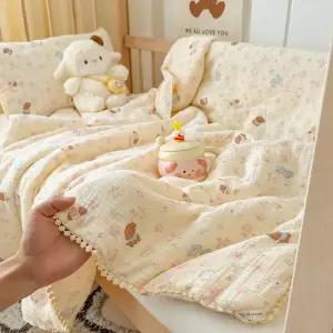 수스존 사계절 프리미엄 순면 이중 거즈 차렵이불 + 베개커버세트