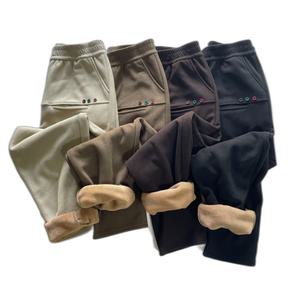 겨울 융털바지 방한바지 빅사이즈바지 기모바지 골덴3단추털바지 겨울 허리밴딩 털 빅사이즈 기모 골덴 바