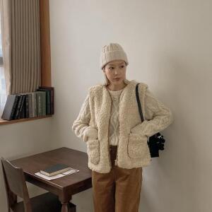 [시크릿라벨] 포근배색덤블베스트