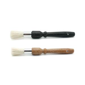 누보 원형 청소 붓 바리스타 커피 머신 그라인더 청소 솔 바 브러쉬 천연모 블랙 우드