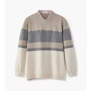 [하프클럽/에스티코]셔츠레이어_블록니트 (클래식핏) (아이보리) DKTVA01CMI