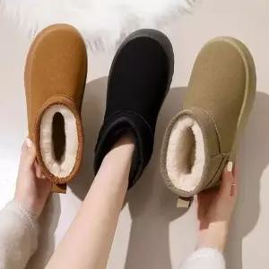 고품질 여성 겨울 따뜻한 털안감 스웨이드 퍼 워커 방한 부츠 (WFGRGDD)