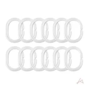 12p 커튼링 투명 샤워커튼고리 욕실커튼고리 (WFGTJEW)