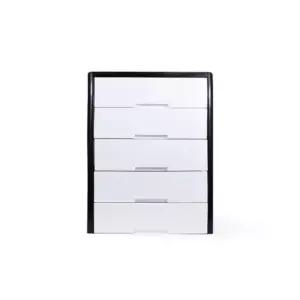 블랙 공간활용 5단 수납서랍 인테리어 화장대서랍장 (WFGU4KQ)