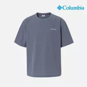 [컬럼비아] 유니 빅로고 우븐 반팔 티셔츠_블루 (C62-YUD604)