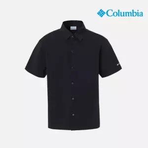 [컬럼비아] 유니 심플 우븐 반팔 셔츠_블랙 (C62-YUD605)