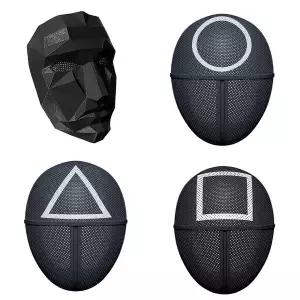 [유니커블]할로윈 가면 검은 오겜 병정 패러디 코스튬 마스크 파티 집회 방송 게임 축제 생일 소품 장식