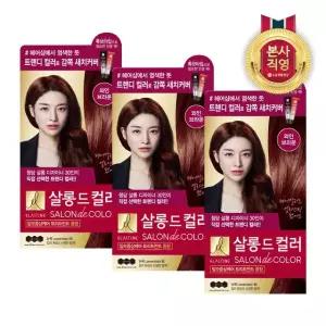 엘라스틴 살롱드컬러 염색약 와인브라운 100g x 3개
