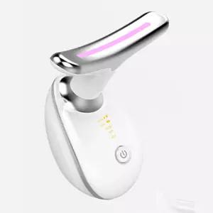 갈바닉 얼굴 목 마사지기 45도 온열 LED EMS미세전류 이온도입 감응식 음파 진동 USB충전식