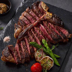 [한우][예담] 드라이에이징 한우 티본(채끝등심안심)스테이크 300g