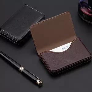 스티치 자석 명함케이스(다크브라운) 명함케이스