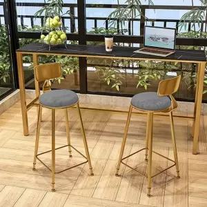 셀레네 패브릭 바텐의자 골드스틸 그레이 (WFHJMEB)