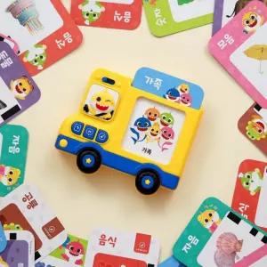 더핑크퐁 아기상어 한글 카드 버스 사운드 단어카드 명칭 배우기 어린이 유아 학습 놀이 교구