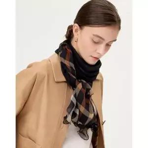 [NS홈쇼핑]DCSC5F291 닥스 블랙 하우스 체크 롱 실크 스카프[35316624]