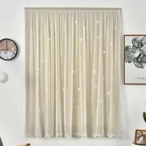 붙이는커튼 붙이는 베이지 암막커튼 스타펀칭 (WFGTEN8)