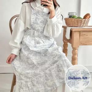 린넨 앞치마 에이프런 집들이 신혼 프릴 선물 트왈 꽃집 [이니셜각인] 원피스 예쁜 카페 이사