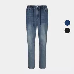 남녀공용 배기핏 밴딩 기모 데님팬츠 B234Z0244P