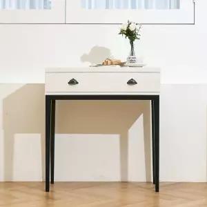 1/18~19 커피쿠폰 증정+무료배송(리퍼)비스킷 화이트 원목 화장대 콘솔 70