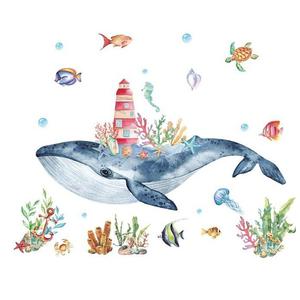 내방꾸미기 아이방스티커 포인트 키밍 창문스티커 벽지 인테리어 시트 고래 스티커 아이방 포인트스티커벽