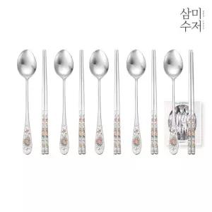 [삼미수저] 잉글랜드 12꽃 세라믹 수저세트 5P