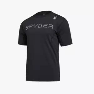 [롯데백화점]스파이더 공용 러닝 프로웹 레터링 로고 반팔 티셔츠 SPIMCNRS232UBLK