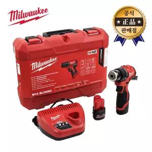 밀워키 충전햄머드릴 M12 BLPDRC-252C 12V 2.5Ah 배터리2개 해머 함마