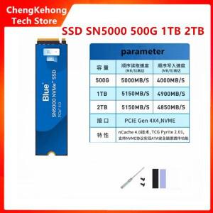 Western Digital WD SN5000 1TB M.2 2280 NVMe PCle 4.0x4 SSD 솔리드 스테이트 드라이브 노트북 데스크탑