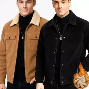 남성 겨울 JAMES 제임스 2종 따뜻한 코듀로이 라펠 두꺼운 플러스 벨벳기모 양털퍼 카라넥 골덴 블레이저 재킷 점퍼 발열 방풍 캐쥬얼 점퍼 바람막이 재킷/2