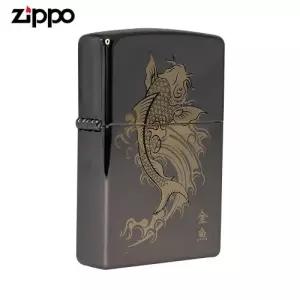 ZIPPO 라이터 프린팅 GOLD FISH BK 오일+심지+부싯돌 3종세트 포함