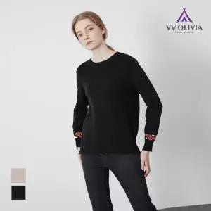 [올리비아로렌][비비올리비아] 자카드 호피 배색 풀오버_VVBBLYW9261
