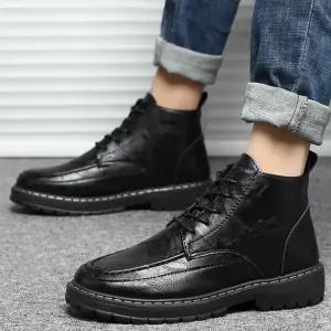 남성 발목 블랙 캐주얼화 스티치 워커 옥스포드 신발